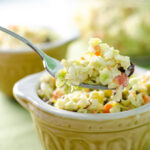 veggie coleslaw - made with avocado mayo and cashew sour cream