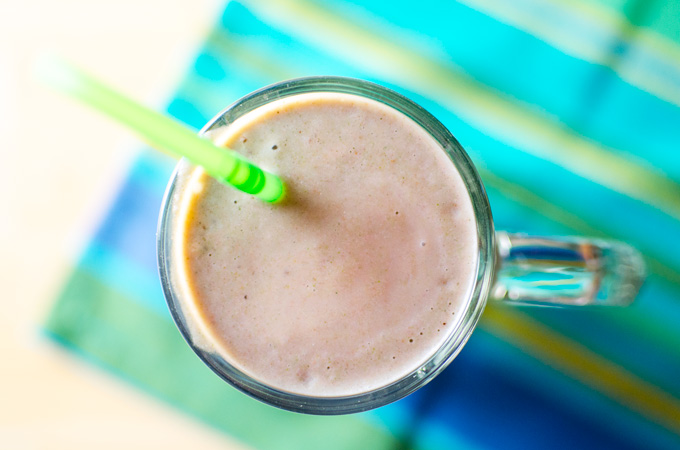 Strawberry Cinnamon Coconut Smoothie with a surprise veggie | VeggiePrimer.com