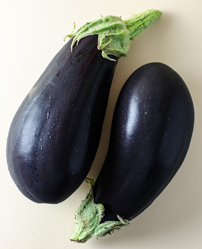 two eggplants