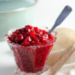 Easy Orange Cinnamon Cranberry Sauce - this delicious whole berry recipe is made with maple syrup and takes about 10 minutes to prepare | VeggiePrimer.com