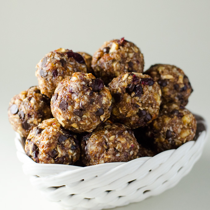 No-Bake Hazelnut Cranberry Energy Bites - this quick and easy vegan and gluten-free recipe offers a great alternative to traditional holiday cookies! | VeggiePrimer.com