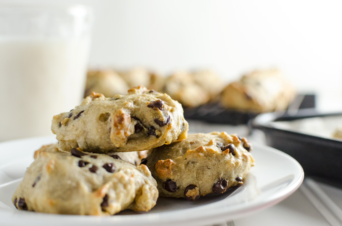plate of cookies and milk
