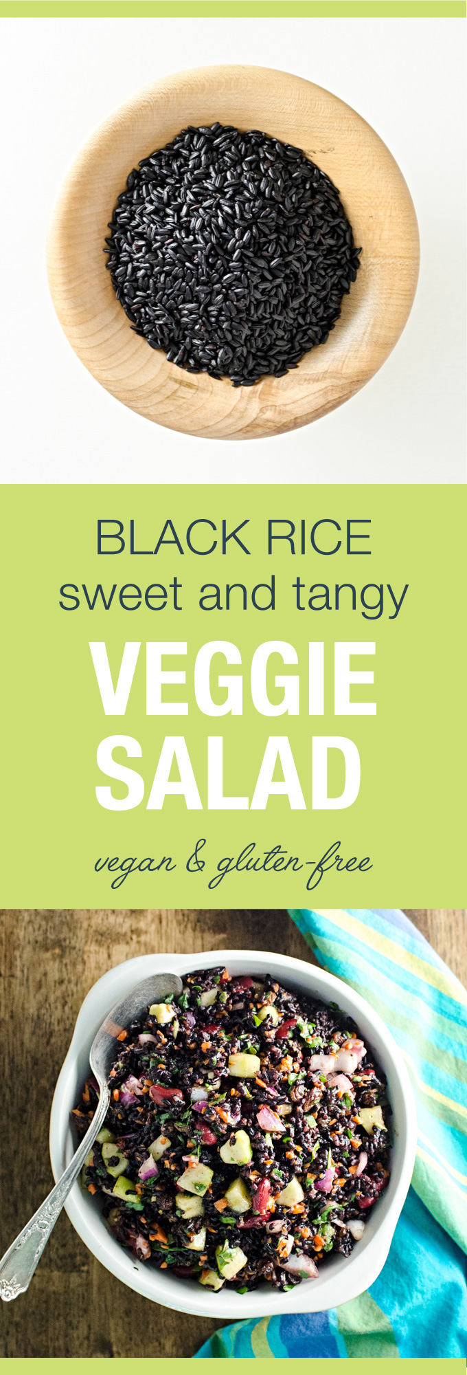 Black Rice Veggie Salad - A.K.A. Forbidden Rice - you could use brown rice in this gluten-free vegan recipe, but it wouldn't look nearly as pretty! | VeggiePrimer.com
