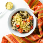 Tomato Eggplant Quinoa Bowl - this vegan gluten-free recipe is a quick and easy way to use garden veggies | VeggiePrimer.com